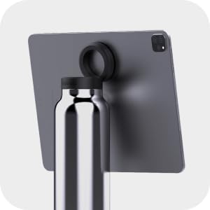 Magnetic Ring Top Insulated Stainless Steel Water Bottle with Phone Holder, 360° Rotation, Portrait/Landscape Modes, (Blue)