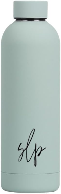 Speech Therapist 24oz Insulated Stainless Steel Water Bottle with Twist Top Lid, Speech Therapist Gift (Nautical)