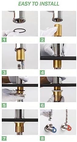 Elegant Bathroom Sink Faucet Single Hole,Cold and Hot Water Basin Sink… (Gold Alien Faucet)