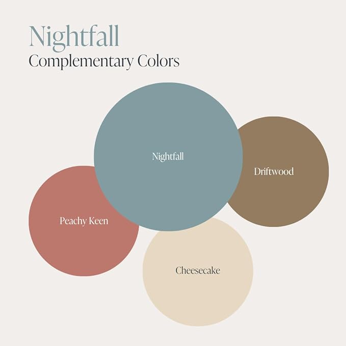 Country Chic All-in-One Chalk Paint for Furniture, Cabinets, Home Decor, Eco-Friendly, Matte Finish, Built-In Primer & Top Coat for Wood, Metal - Nightfall (Blue) - 4 oz (118 ml)