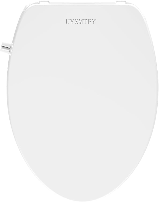 Non-Electric Bidet Toilet Seat - Fits Existing Elongated Toilets, White, Dual Nozzle System, Slow-Close, Self-Cleaning Nozzles, Easy Installation