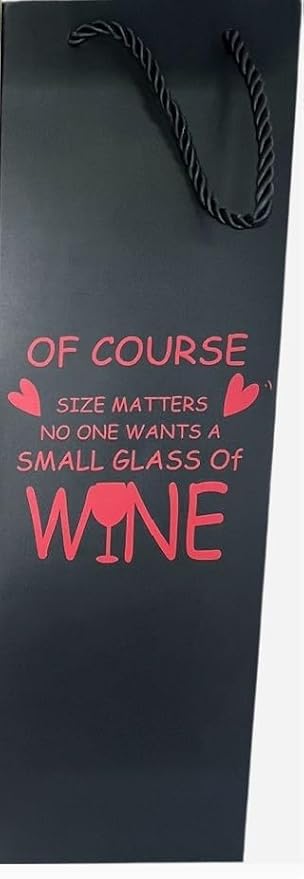 Generic Set of 3 Colorful Wine Gift Bags for Wine Bottles with Varying Sayings- Perfect Wine Tote for Travel or as a Wine Gift Box- (Drink the wine, wtf, size matters), Standard