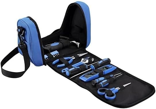 Tool Kit Portable,Basic Hand Tool Set 21Pcs with Pouch,Tool Bag for Home|Dorm|Office|DIY|Classroom,Deep Blue
