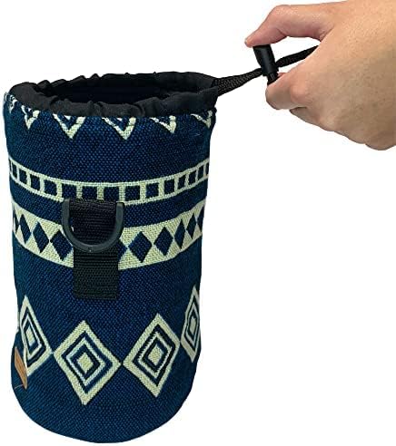 Water Bottle Holder w/ Strap | Bottle Sleeve Carrier for Walking, Backpacking | Hydro and Iron Flask Sling Bag | Bottle Protector for Beer Water Coffee Wine | Camping Accessories (40 oz, Laguna Blue)