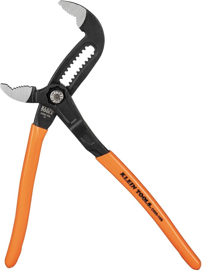 Klein Tools D50510B Pump Pliers, Klaw Quick-Adjust, Curved Jaw, Hardened Teeth for Maximum Torque, 10-Inch