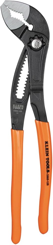 Klein Tools D50512B Pump Pliers, Klaw Quick-Adjust, Curved Jaw, Hardened Teeth for Maximum Torque, 12-Inch