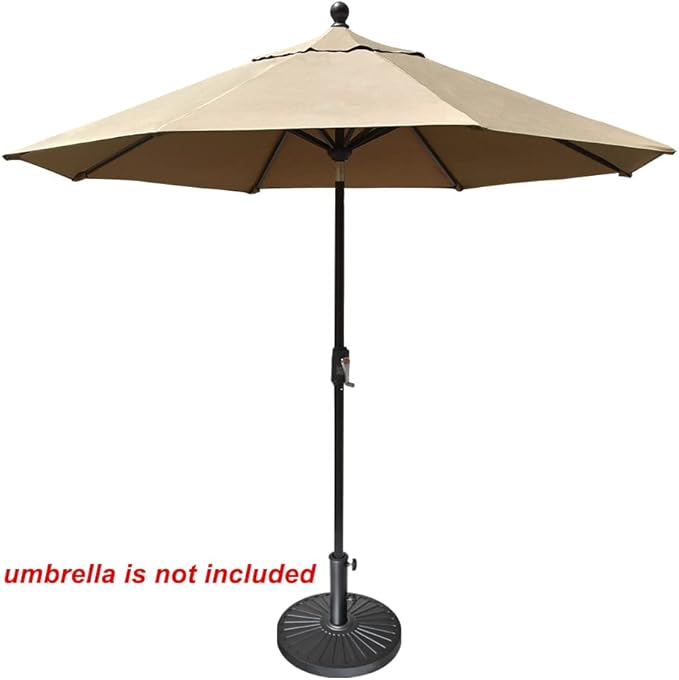 EliteShade USA Umbrella Base Stand Market Patio Outdoor Heavy Duty Umbrella Holder with Concave Radial Pattern,Black