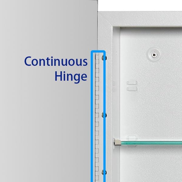 Bathroom Medicine Cabinet with Beveled Edge Mirrored Door 36 x 26 inch, Recessed or Surface Mount, with Adjustable Glass Shelves