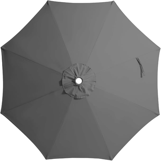 JEAREY 9 ft Patio Umbrella Replacement Canopy for 8 Ribs, Market Umbrella Replacement-Gray (Canopy Only)