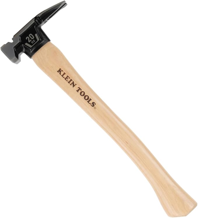 Klein Tools H80920HS Smooth Face Hammer with Straight Claw, 20-Ounce Forged Steel, Hickory Handle, California Framing Style, Magnetic Nail Starter, and Extra-Large Squared Strike Face
