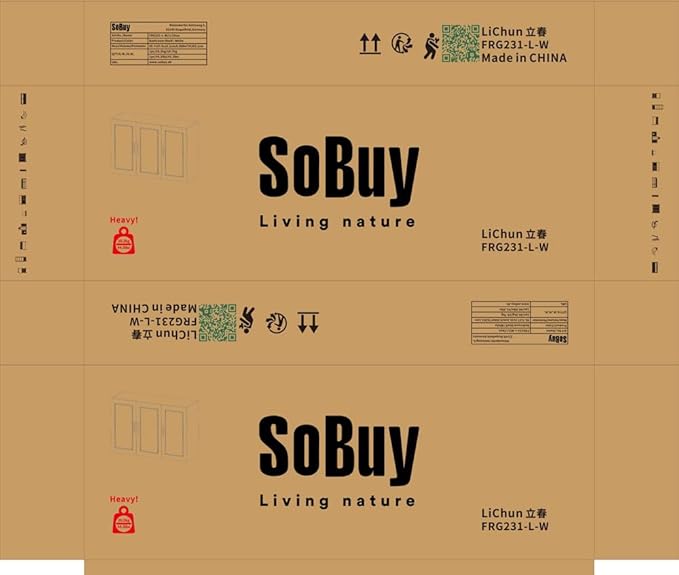 SoBuy Wall Cabinet Laundry Room, Medicine Cabinet for Kitchen Bathroom Garage, Wall Storage Cabinet with Adjustment Shelves, White FRG231-L-W