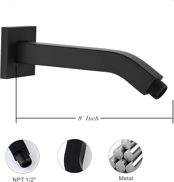 JOYWELL Shower Faucet set Matte Black Shower System with Handheld,8 Inch Shower Head and handle set