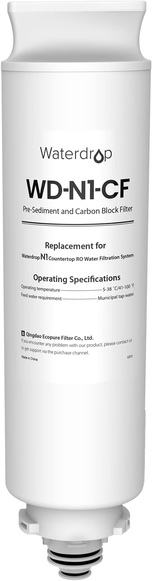 Waterdrop WD-N1-CF Water Filter, Replacement for N1 Countertop Reverse Osmosis System, 6-month Lifetime