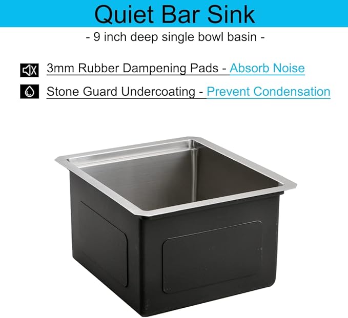 12 Inch Undermount Bar Sink Workstation, BoomHoze 12 x 15 Stainless Steel Wet Bar Kitchen Prep Single Bowl 16 Gauge Small Kitchen Sink with Cutting Board and Assembly