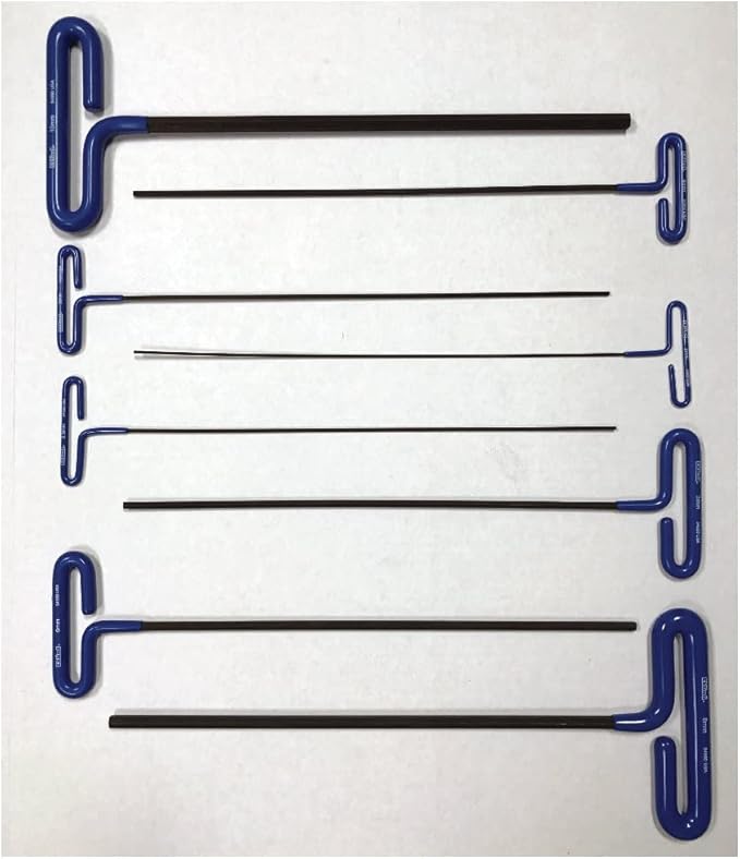 EKLIND 55508 Cushion Grip Hex T-Key allen wrench - 8pc set Metric MM sizes 2-10 (15In shaft)