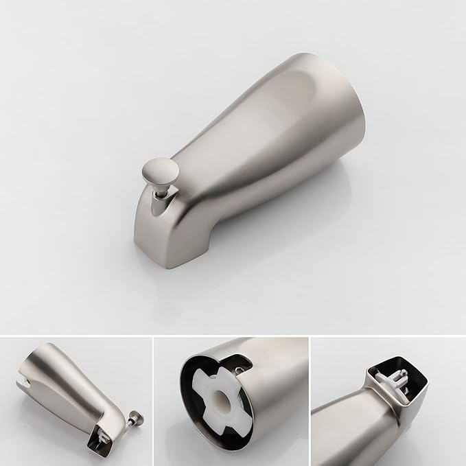 Shower Tub Kit Dual Shower System with Tub Spout Tub and Shower Faucet Set Complete Dual Shower Head and Handheld Combo Set Tub and Shower Trim Kit Brushed Nickel
