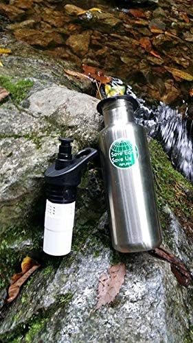 Classic Metal( Stainless steel) water bottle with filter 27oz for Fitness & Gym, Home & Office, Army Canteen Camping Hiking Backpacking Outdoor Emergency Survival Elephant