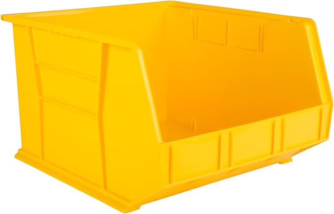 Hudson Exchange 18" x 16.5" x 11" Plastic Stackable Storage Bin and Hanging Container, Yellow
