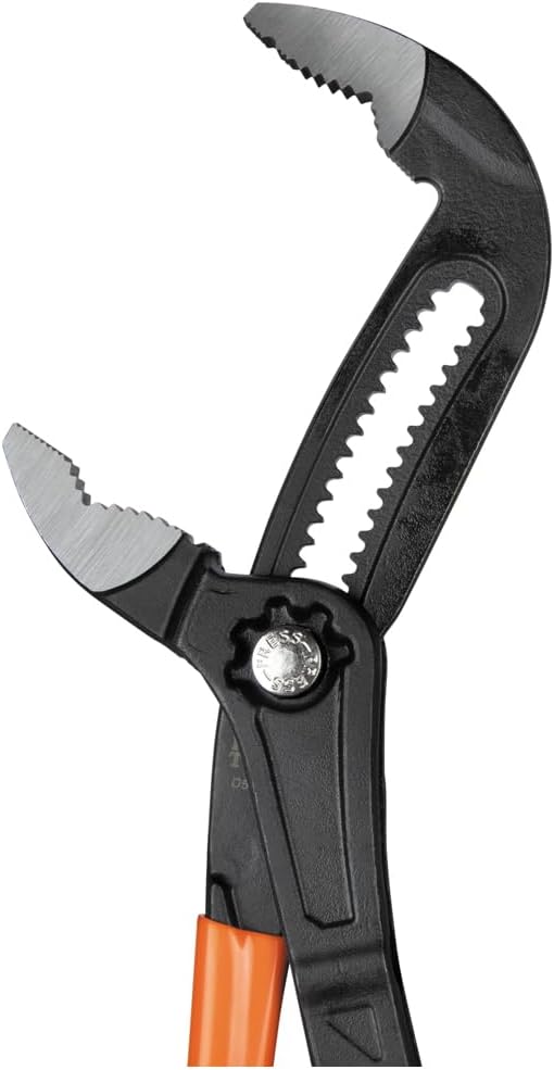 Klein Tools D50512B Pump Pliers, Klaw Quick-Adjust, Curved Jaw, Hardened Teeth for Maximum Torque, 12-Inch