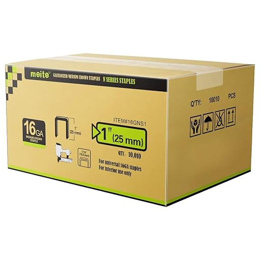 meite 16 Gauge 7/16-Inch Standard Crown Staples, 1-Inch Length Galvanized Heavy-Duty Construction Staples for Roof Decking Subflooring Wall Sheathing Fencing, 10,010 PCS