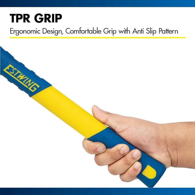 Estwing 4-Pound Hard Face Sledge Hammer, 50-55 HRC, 16-Inch Fiberglass Handle, Overstrike Protection, Textured Grip