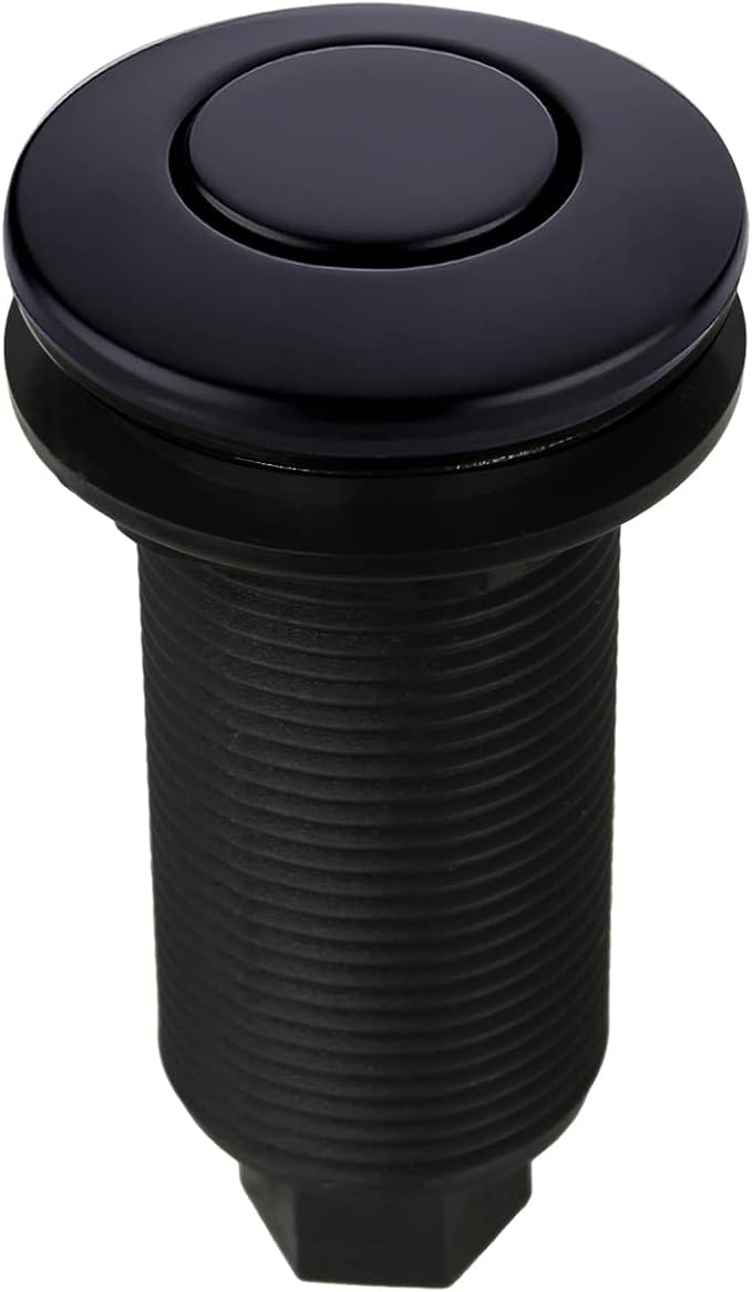 Akicon Garbage Disposal Kitchen Air Switch Kit, Dual Outlet Sink Top/Counter Top Waste Disposal On/Off Switch Kit, 2-1/2'' Max Countertop Thickness (Matte Black)