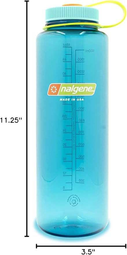 Nalgene Sustain Tritan BPA-Free Water Bottle Made with Material Derived from 50% Plastic Waste, 32 OZ, Wide Mouth