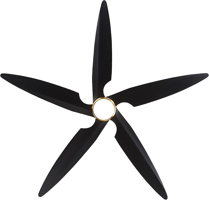 54 Inch Modern Ceiling Fan with Lights and Remote, 5 Wood Blades, 6-Speed Noiseless Reversible DC Motor with Replaceable Downrods for Bedroom Living Room Dining Room, Gold and Black.