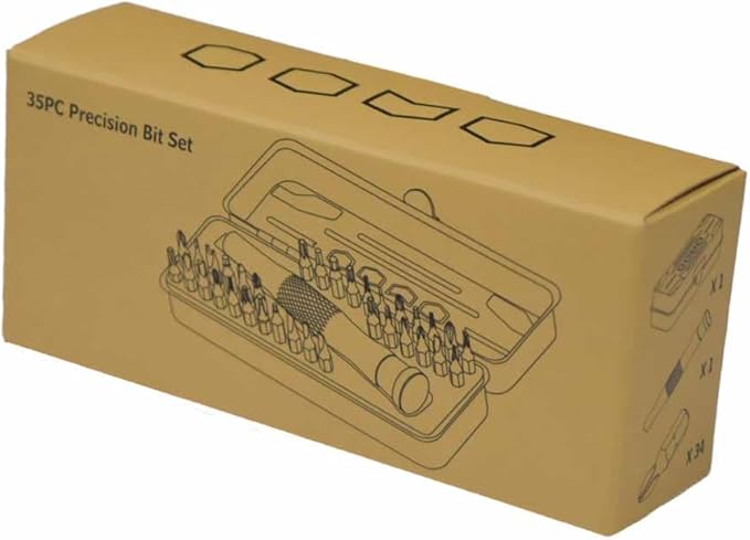 KESI Tool Torx Bit Set 35-Piece, 2 In-1 Bits Ratchet, Flex Locking Head Design with 34-piece Precision S2 Bits Magnetic Bit Holder and Compact Paint Metal Case, Multi-function
