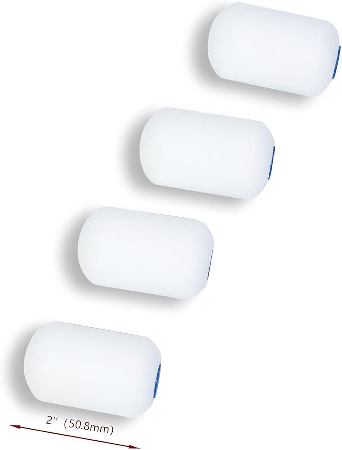 Mister Rui Foam Paint Roller, Mini Paint Roller 2 Inch Sponge Paint Roller Refills, Pack of 20, Small High Density Foam Paint Roller Refills Can be Used with Oil and Water Based Paints
