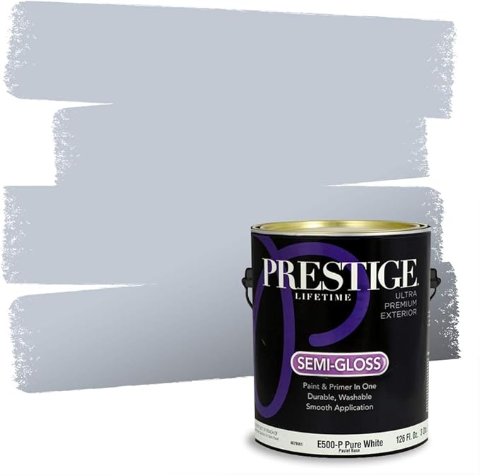PRESTIGE Exterior Paint and Primer in One, Dolphin Fin, Semi-Gloss, 1 Gallon