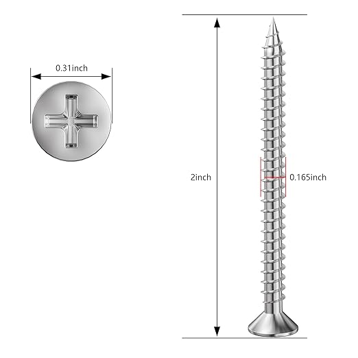 (155Pcs) Wood Screw Quick Metal Self Tapping Flat Head 304 Stainless Steel kit