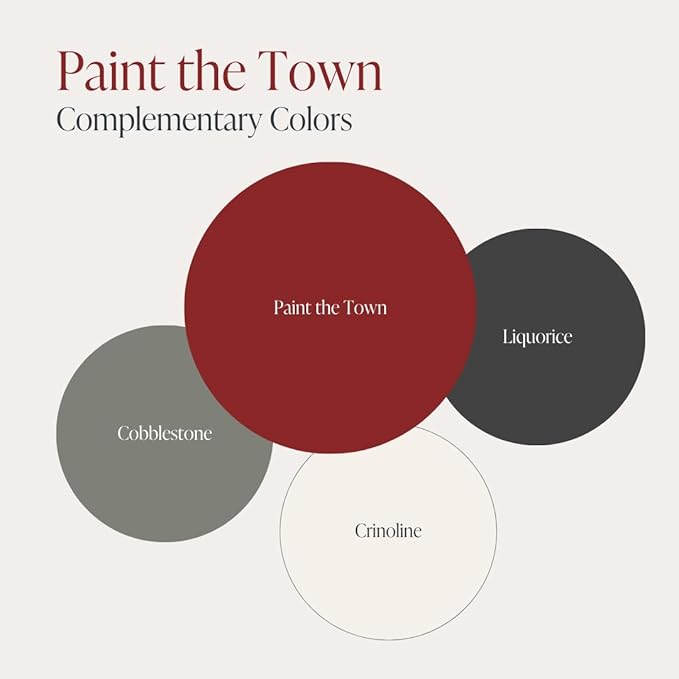 Country Chic All-in-One Chalk Paint for Furniture, Cabinets, Home Decor, Eco-Friendly, Matte Finish, Built-In Primer & Top Coat for Wood, Metal - Paint The Town (Red) - Quart 32 oz (950 ml)