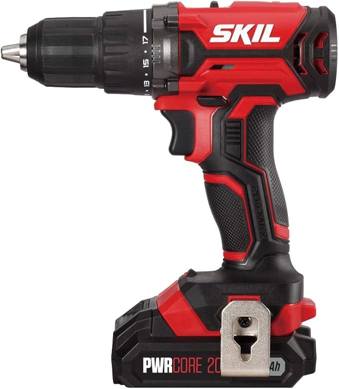 SKIL 20V 2-Tool Combo Kit: 20V Cordless Drill Driver and Impact Driver Kit Includes 2.0Ah PWR CORE 20 Lithium Battery and Charger - CB739001