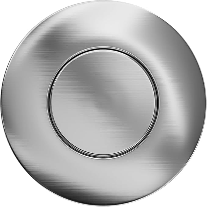 Garbage Disposal Air Switch Kit Sink Top Waste Disposal Long Stainless Steel Black On/Off Air Button Food and Waste Disposals Part, UL Listed