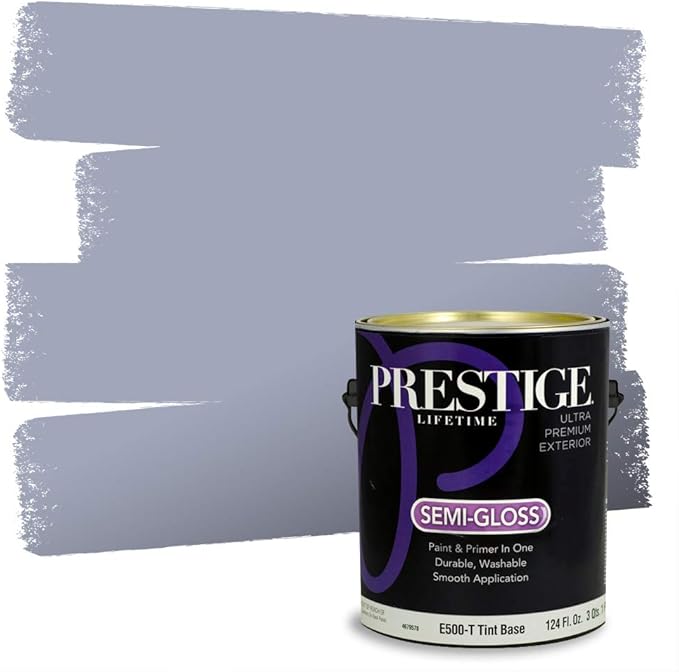 PRESTIGE Exterior Paint and Primer in One, Cove Gray, Semi-Gloss, 1 Gallon