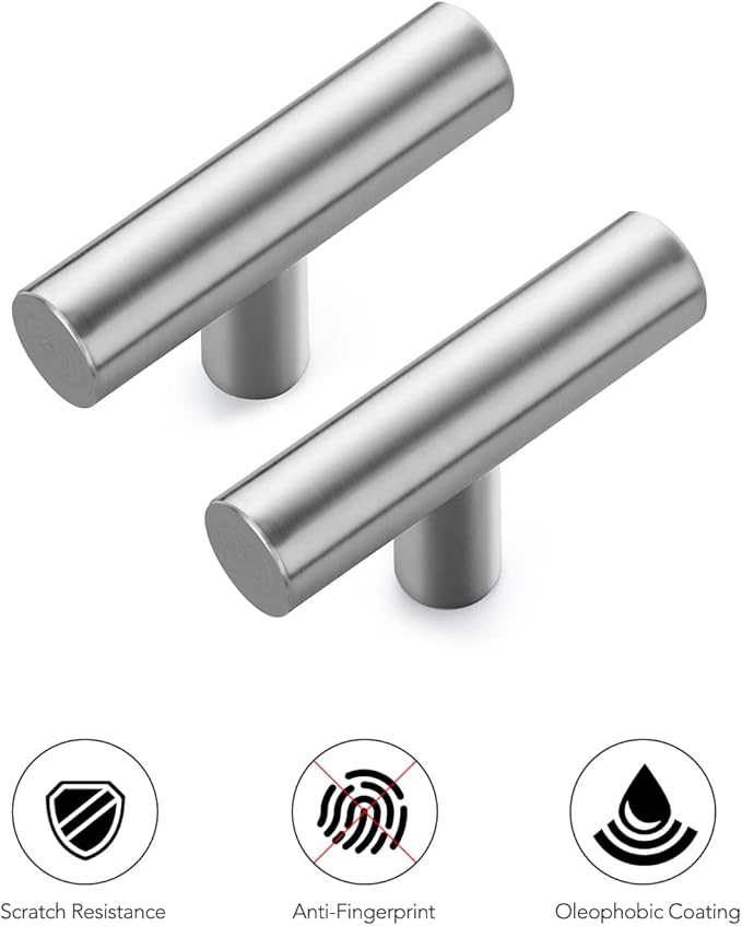 Ravinte 10 Pack | 2" Cabinet Pulls Brushed Nickel Stainless Steel Kitchen Cupboard Drawer Pulls Cabinet Handles 2 Inch Length with Mounting