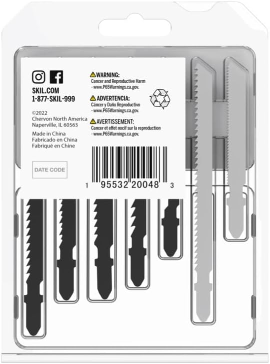 SKIL 21 Pc All-Purpose T-Shank Jig Saw Blade Set for SKIL Jig Saws JS314901/ JS313101/ JS820302/ JS820202/ JS5833A-10 - JSB2000