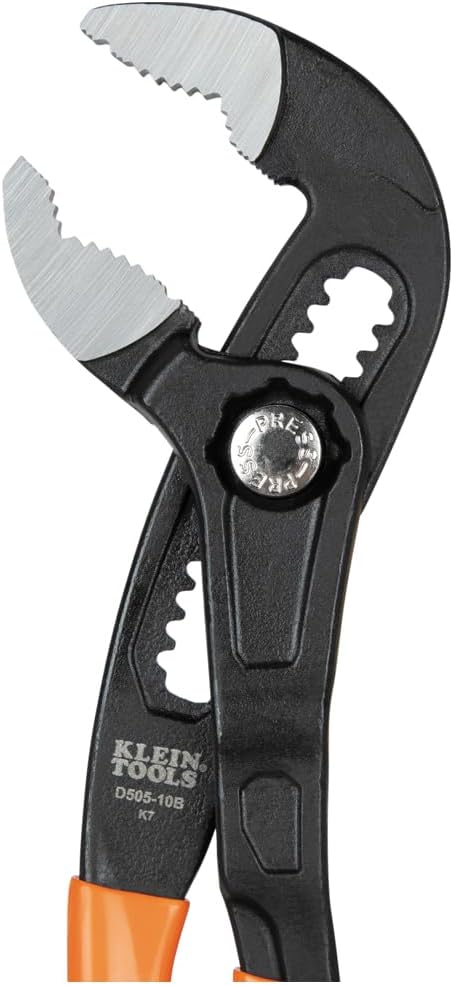 Klein Tools D5052BKIT 2-Piece Quick-Adjust Klaw Pump Pliers Set, 7-Inch and 10-Inch, Compact Design with V-Jaw and Hardened Teeth for Maximum Torque