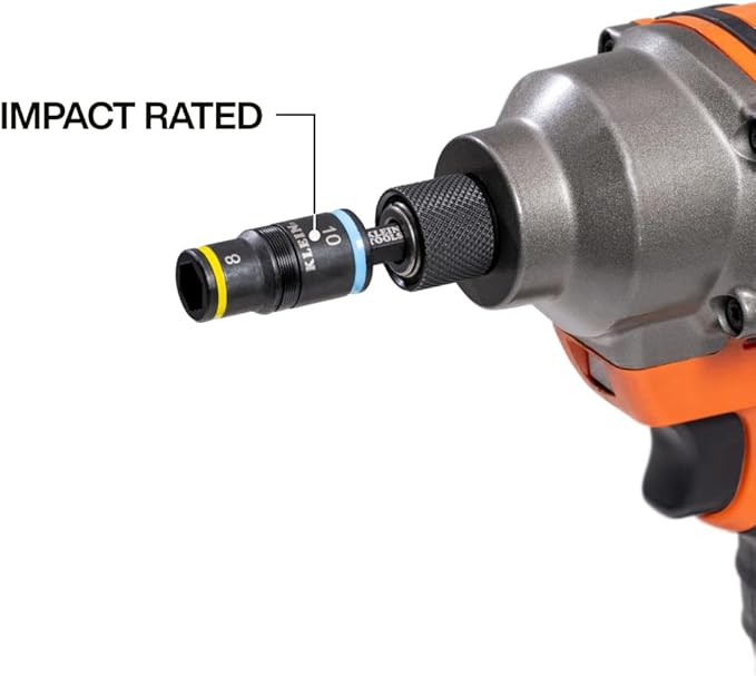 Klein Tools 32931M 2-in-1 Metric Impact Socket Set, 1 Flip Socket with 2 Metric Hex Sizes, 8mm and 10mm, Impact Rated 2-Inch Shaft