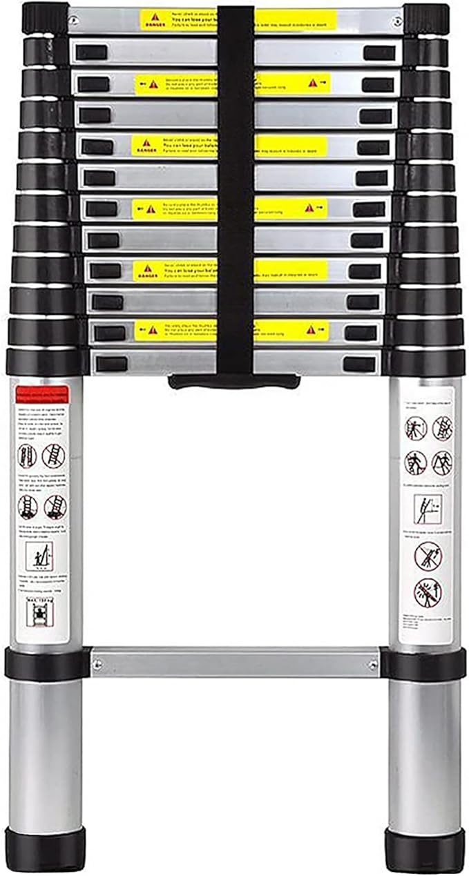 Telescoping Ladder 15 FT - Aluminum Telescopic Ladder with Non-Slip Feet - Portable Collapsible Extension Ladders for Home Roof Loft RV Work with EN131 Certified - 331lbs Max Capacity