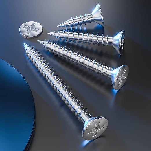 (800Pcs) #6x1/2 Wood Screw Quick Metal Self Tapping Flat Head 304 Stainless Steel