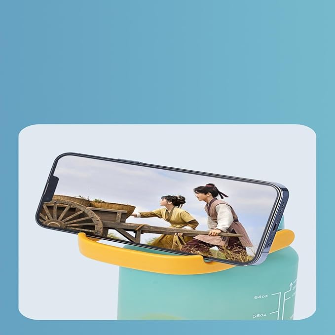 Three piece set of large capacity plastic cups, gradient water cups, sports kettles, straw cups, outdoor water cups, Black and blue