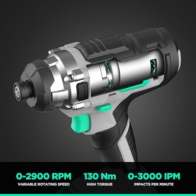 Litheli 20V Cordless Impact Driver, 1/4 Hex Impact Driver 1150 In-Lbs Torque, 3 Socket Adapters, 2 Driver Bits(Battery and Charger not Included)