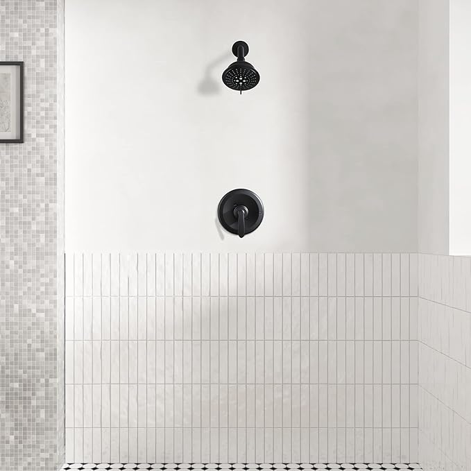 PARLOS Shower Faucet with Valve, Single-Handle Shower Trim Kit with 5-Spray Touch-Clean Shower Head, Wall Mounted Shower Faucets Sets Complete, 1436704