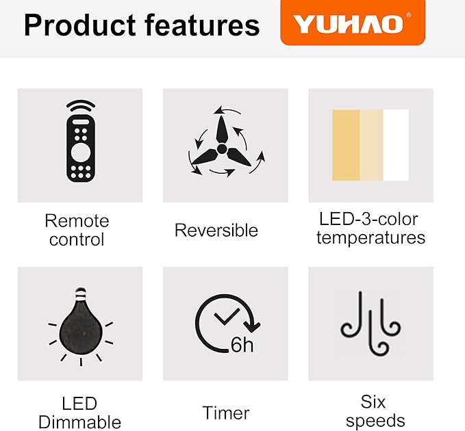 NicBex Ceiling Fan 72 Inch Indoor Modern Ceiling Fans with Integrated LED Light and Remote Control Wood Ceiling Fan with 8 Blades for Living Room, Bedroom, Antique Black