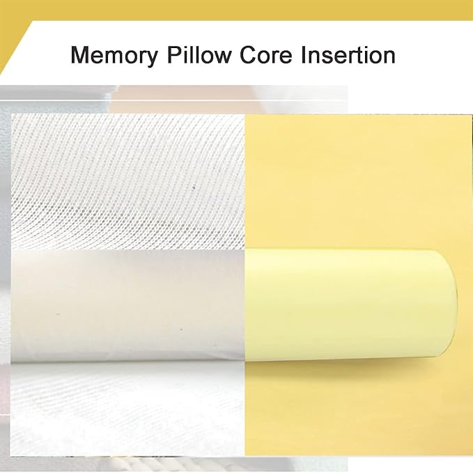 Cylinder Round Memory Foam Support Pillows 17.8X6 Cervical Neck Roll Pillow with Pillowcase Soft, Comfortable and Breathable for Sleeping, Chair, Car, Sofa,Travel Light Coffee