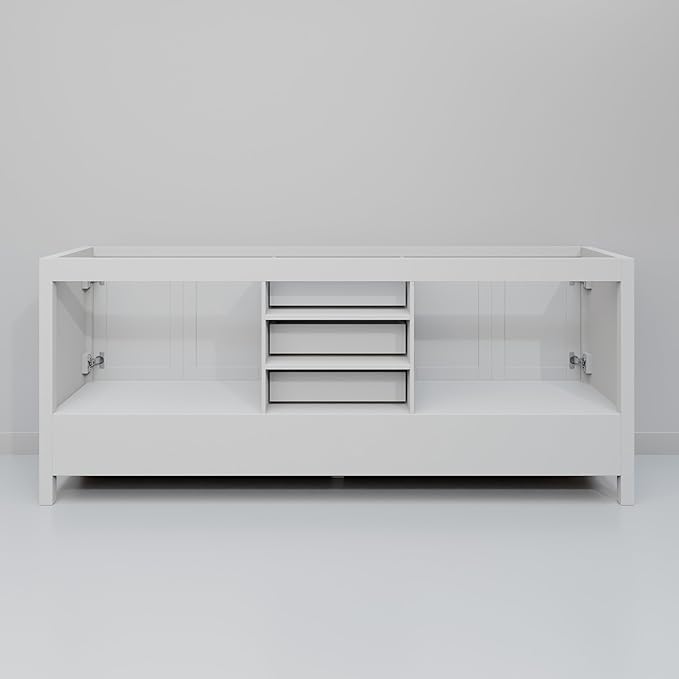 Big Sur 72 in. W x 22 in. D White Double Bath Vanity and Carrara Marble Top