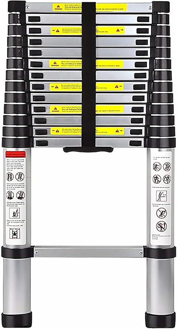 Telescoping Ladder 16 FT - Aluminum Telescopic Ladder with Non-Slip Feet - Portable Collapsible Extension Ladders for Home Roof Loft RV Work with EN131 Certified - 332lbs Max Capacity