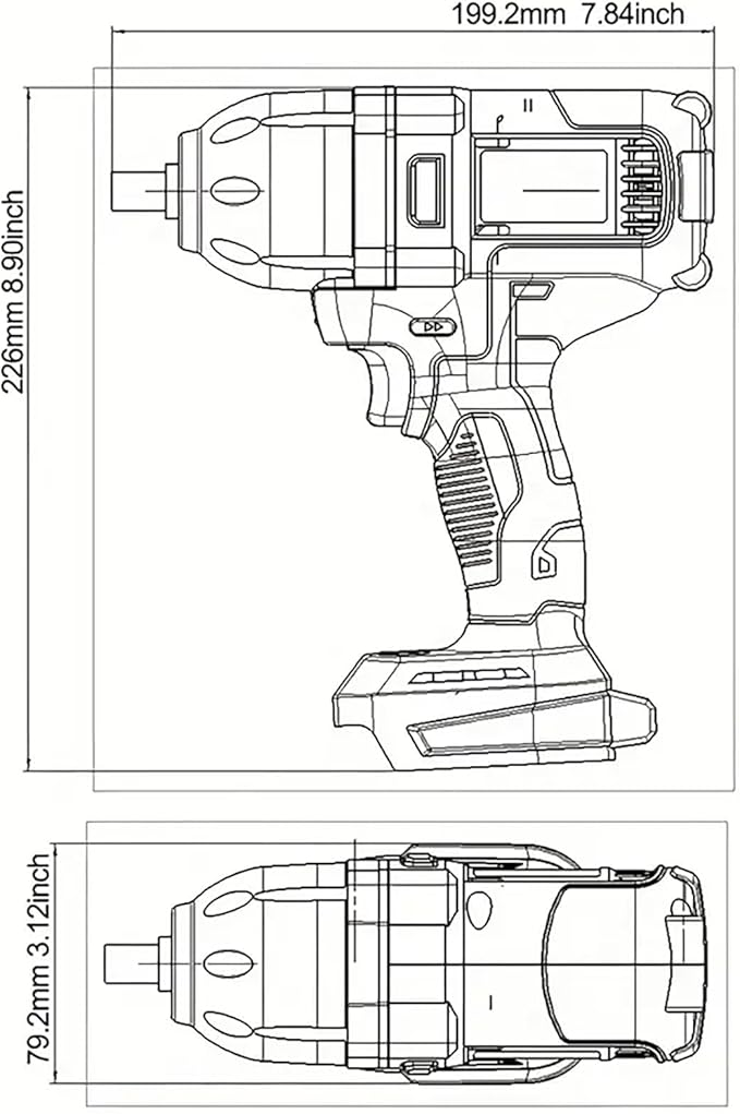 1/2 Inch Cordless Impact Wrench for Makita 18V Battery - 580 Ft-lbs Brushless High Torque Electric Power Impact Gun,2300RPM for Car/Truck Tires & Heavy Duty Jobs